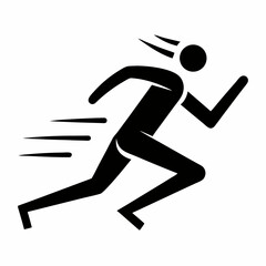 fast running man icon isolated on white background. People symbol . run Vector illustration