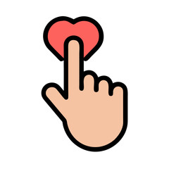 Finger Tapping on Heart Symbol Icon Design