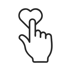 Finger Tapping on Heart Symbol Icon Design
