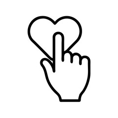 Finger Tapping on Heart Symbol Icon Design