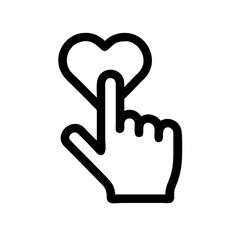 Finger Tapping on Heart Symbol Icon Design