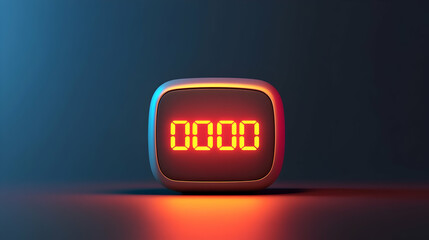 Futuristic display showing zero value, ideal for technology concepts