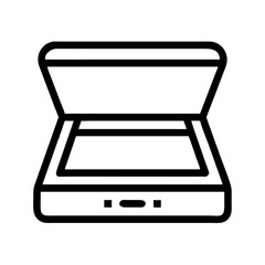 Flatbed Scanner with Open Lid Icon Design