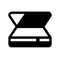 Flatbed Scanner with Open Lid Icon Design