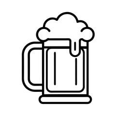 beer mug outline icon on white background