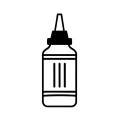 ketchup bottle outline icon on white background