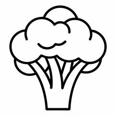 Broccoli outline icon on white background