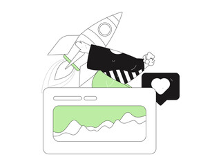 Flat vector illustration of business people operating work scene
