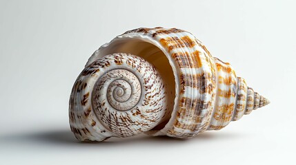 Obraz premium Close-up of a seashell with a coiled inner shell.