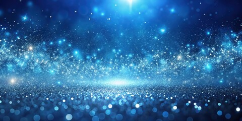 Obraz premium Sparkling blue mist with fine silver glitter particles suspended in air, creating a mesmerizing effect , radiant, blue