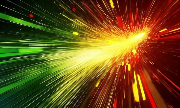Vibrant dynamic light streaks in motion explosion pattern