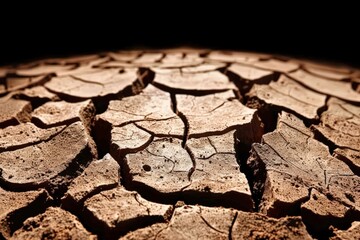 Fototapeta premium Drought effects on cracked earth desert landscape nature photography arid environment close-up view climate change awareness