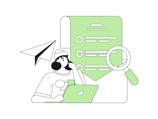 Flat vector illustration of business people operating work scene  © Lyn Lee