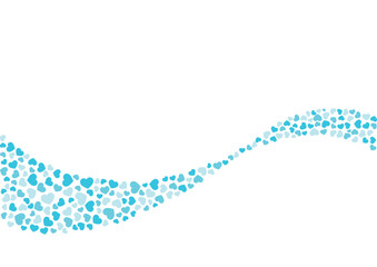 ハート柄の背景 水色系の3色 ハート