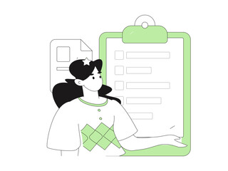 Flat vector illustration of business people operating work scene
