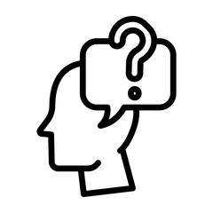 Ask Vector Line icon Design