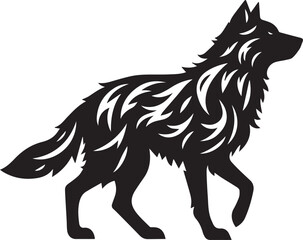 Wolf silhouette isolated