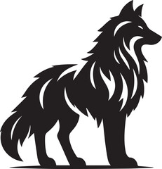 Wolf silhouette isolated