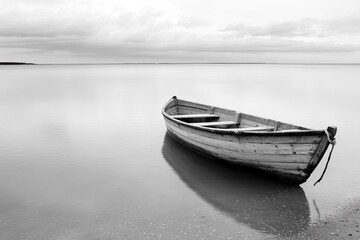 Naklejka premium Tranquil boat on calm water