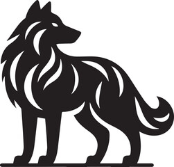 Wolf silhouette isolated