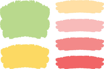 colorful summer banners abstract text box brush strokes set