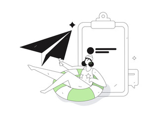 Flat vector illustration of business people operating work scene
