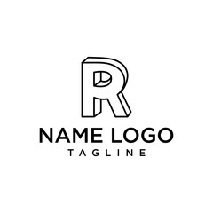 monogram at letter R line art modern logo