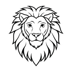 Lion Face Outline Illustration Showcasing Majestic and Bold Details