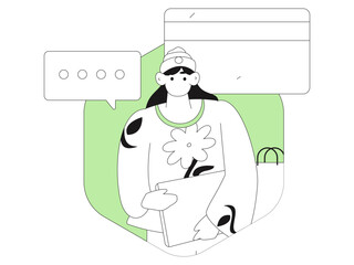 Flat vector illustration of business people operating work scene
