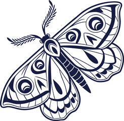 butterfly tattoo vector illustration