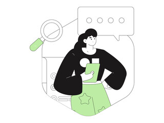 Flat vector illustration of business people operating work scene
