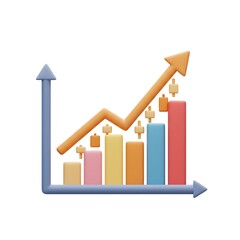 3D Cartoon Crypto Trading Bars