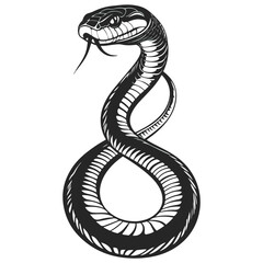 Fototapeta premium Snake, reptile, vector, background, black and white style, serpent, viper