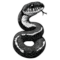 Fototapeta premium Snake, reptile, vector, background, black and white style, serpent, viper
