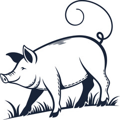 wild boar vinyl ready vector illustration