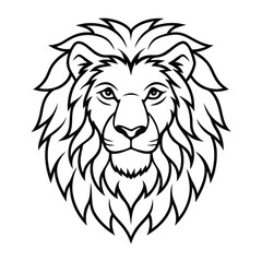 Fototapeta premium Lion Face Outline Illustration Showcasing Majestic and Bold Details