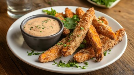 Crispy Sweet Potato Fries with Creamy Dip