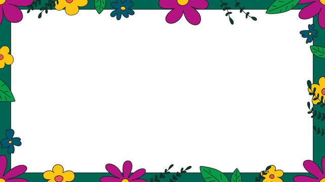 beautiful frame of colorful flowers template