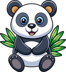 Obraz premium panda with bamboo