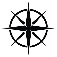 compass wind rose silhouette vector illustration