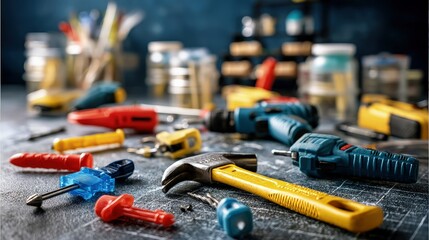 Fototapeta premium Assortment of Hand Tools and Power Tools on a