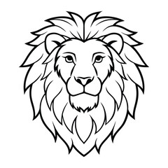 Fototapeta premium Lion Face Outline Illustration Showcasing Majestic and Bold Details