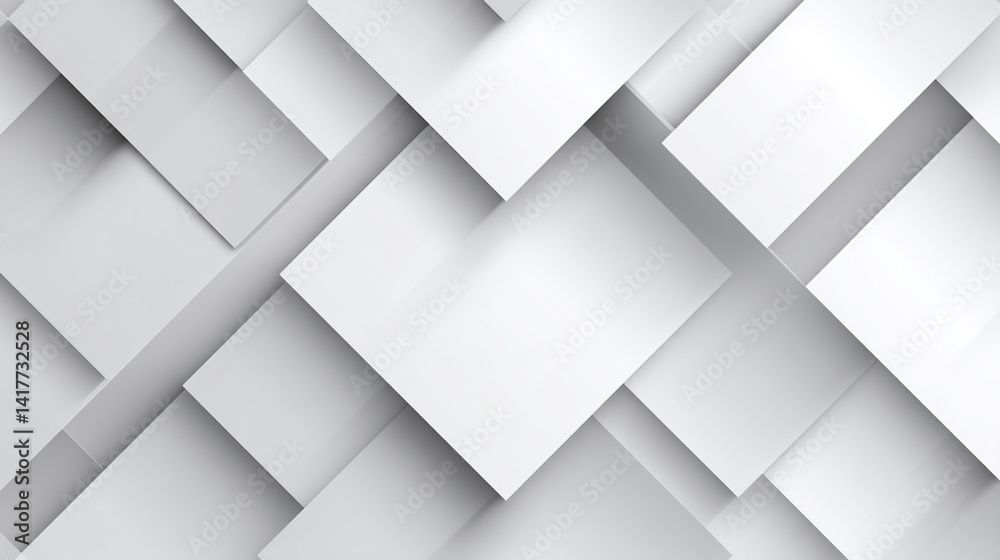 Wall mural white abstract futuristic geometric pattern wallpaper with copy space for text background
