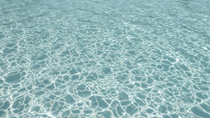 Obraz premium Sparkling Azure Embrace: A serene vista of crystal-clear water shimmering under sunlight, revealing a mesmerizing dance of light and shadow.