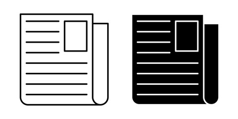 Vector illustration of Newspaper icon set isolated on transparent background