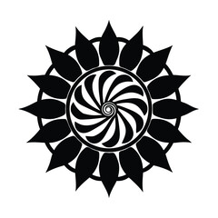 deco mandala ocean wave shell inspired vector art silhouette