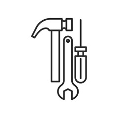Engineering department technical support icon elements