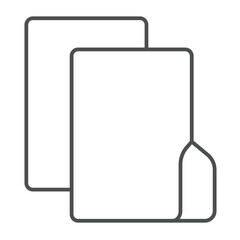 Two folders moving thin line icon, windows pack concept. Vector graphics. Drag and drop folder, copy sign on white background, linear style icon for mobile or web design.