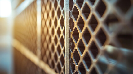 Closeup of dusty HVAC filters in bright daylight symbolizing neglect and reduced efficiency with space for captions emphasizing air quality maintenance and energy conservation in modern homes

