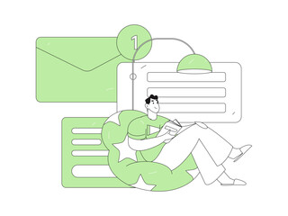 Flat vector illustration of business people operating work scene
